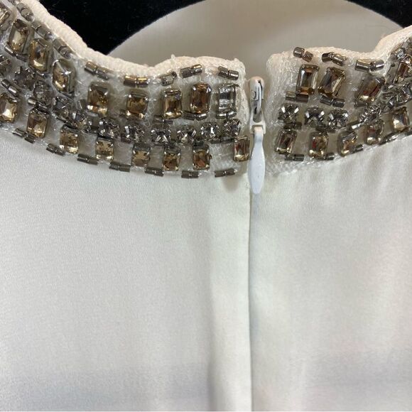 Venus Brand V Neck Rhinestone Detail White Romper Size‎ 4 - Picture 12 of 14